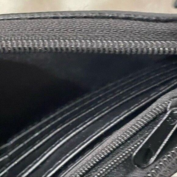 Buxton Wristet Zippered Travel Organize Convenient Pebbled Black - Picture 10 of 13